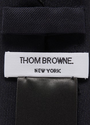 细节 - 点击放大 - THOM BROWNE - 拼色条纹羊毛斜纹布领带