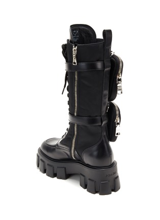 细节 - 点击放大 - PRADA - Monolith Nylon Pouch Tall Combat Leather Boots