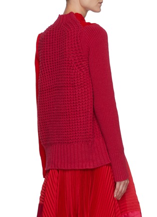 背面 - 点击放大 - SACAI - 羊毛拼接设计高领麻花针织衫