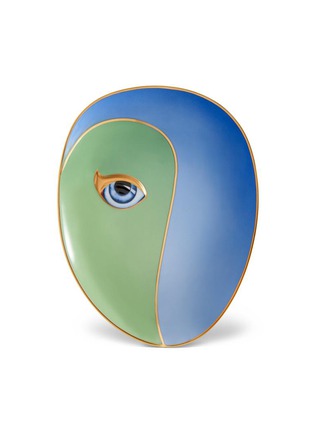 首图 –点击放大 - L'OBJET - LITO 眼睛图案镀金缀饰瓷盘 — 蓝色和绿色