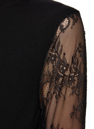  - OSCAR DE LA RENTA - 蕾丝双袖初剪羊毛针织上衣