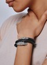 细节 - 点击放大 - JOHN HARDY - Legends Naga' Sapphire Sterling Silver Double Coil Woven Leather Bracelet