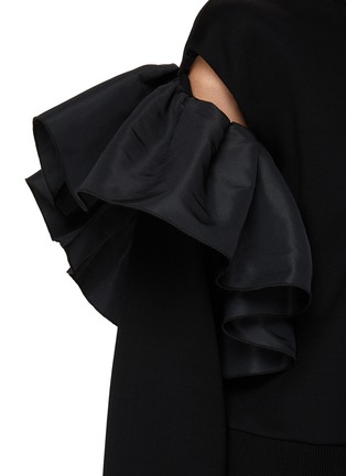  - ALEXANDER MCQUEEN - 不对称荷叶边混棉卫衣