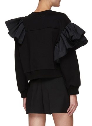 背面 - 点击放大 - ALEXANDER MCQUEEN - 不对称荷叶边混棉卫衣