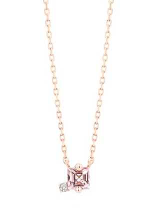 首图 - 点击放大 - SUZANNE KALAN - 方形摩根石钻石14K玫瑰金项链