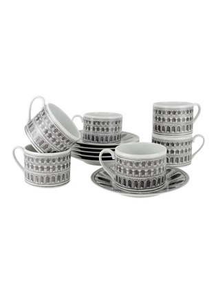 首图 –点击放大 - FORNASETTI - ARCHITETTURA建筑六只陶瓷茶杯及杯碟套装