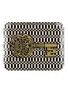 首图 –点击放大 - FORNASETTI - CHIAVI GOLD AND LOSANGHE 黑白几何钥匙图案托盘