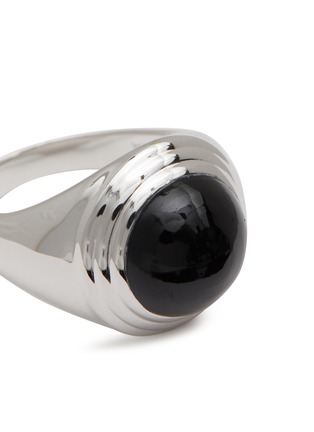 细节 - 点击放大 - MISSOMA - 黑玛瑙点缀罗纹凸圆造型纯银戒指