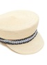细节 - 点击放大 - MAISON MICHEL - ABBY 徽标条纹帽带编织汉麻短檐帽