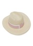 细节 - 点击放大 - MAISON MICHEL - HENRIETTA拼色条纹帽带编织汉麻宽檐帽