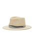 首图 - 点击放大 - MAISON MICHEL - ANDRE 徽标条纹帽带编织稻草宽檐帽