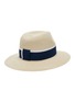 细节 - 点击放大 - MAISON MICHEL - HENRIETTA拼色条纹帽带编织汉麻宽檐帽