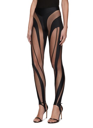 正面 -点击放大 - MUGLER - 螺旋图案透视拼接紧身裤