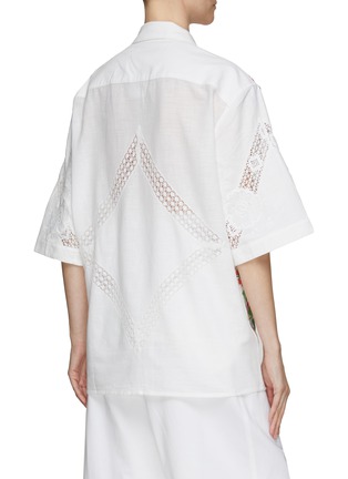 背面 - 点击放大 - MARINE SERRE - 中性款花卉刺绣镂空设计短袖衬衫