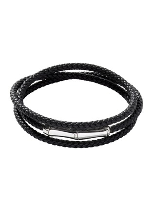 首图 - 点击放大 - JOHN HARDY - Bamboo Sterliing Silver Leather Triple Wrap Bracelet — Size UL
