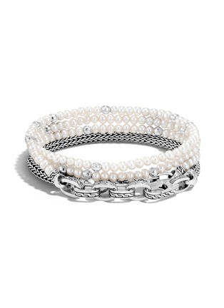 细节 - 点击放大 - JOHN HARDY - Classic Chain' Freshwater Keshi Pearl Silver Transformable Multi Wrap Bracelet