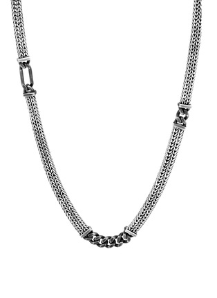 细节 - 点击放大 - JOHN HARDY - Classic Chain' Sterling Silver Flat Chain Station Necklace