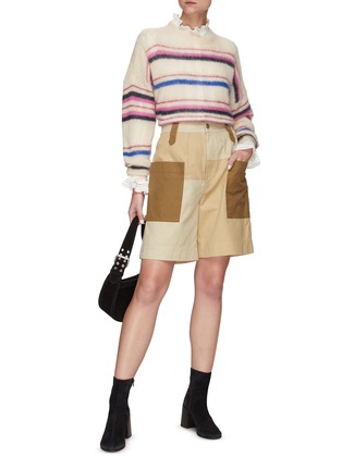 模特儿示范图 - 点击放大 - ISABEL MARANT ÉTOILE - KALERNA 拼色设计棉混亚麻短裤