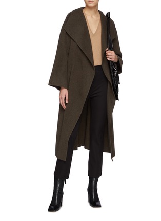 模特儿示范图 - 点击放大 - FRAME - 腰带搭叠式羊毛大衣