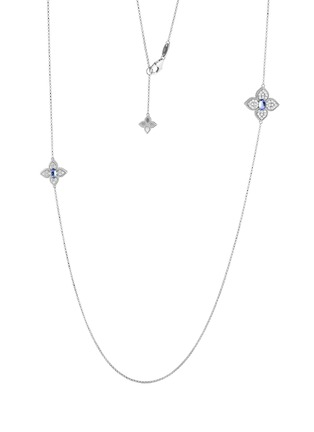 首图 - 点击放大 - ROBERTO COIN - PRINCESS FLOWER钻石红宝石坦桑石18K白金花卉造型长项链