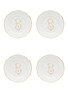 首图 –点击放大 - GINORI 1735 - CORONA MONOGRAM 陶瓷甜点盘套装字母 B — 白色和金色