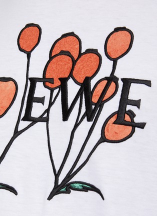  - LOEWE - 植物图案刺绣LOGO纯棉T恤
