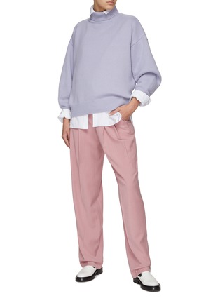 模特儿示范图 - 点击放大 - THE FRANKIE SHOP - GELSO 混羊毛褶裥长裤