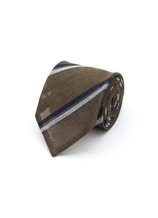 首图 - 点击放大 - STEFANOBIGI MILANO - VOLGA拼色条纹亚麻混真丝领带