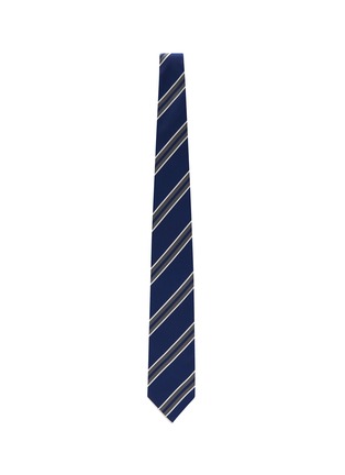 细节 - 点击放大 - STEFANOBIGI MILANO - SENNA条纹拼色真丝领带