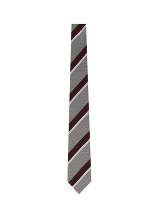 细节 - 点击放大 - STEFANOBIGI MILANO - VOLGA拼色条纹真丝领带