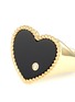 细节 - 点击放大 - YVONNE LEON - CHEVALIERE OVALE 黑玛瑙钻石点缀心形9K黄金戒指