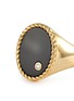 细节 - 点击放大 - YVONNE LEON - CHEVALIERE OVALE 黑玛瑙钻石点缀椭圆造型9K黄金戒指