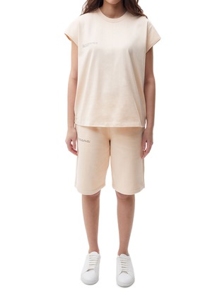 模特儿示范图 - 点击放大 - PANGAIA - 中性款有机棉混海藻纤维超短袖 T 恤