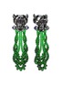 首图 - 点击放大 - MING SONG HAUTE JOAILLERIE - LE LION NOIR钻石蓝宝石红宝石点缀14K黑金狮子造型祖母绿珠串耳环
