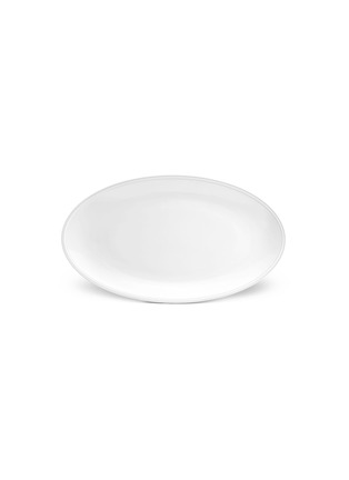 首图 –点击放大 - L'OBJET - SOIE TRESSÉE 大号椭圆陶瓷盘 — 白色