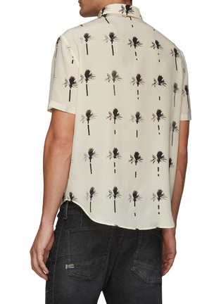 背面 - 点击放大 - SAINT LAURENT - 棕榈树印花真丝短袖衬衫
