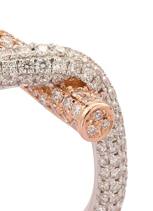 细节 - 点击放大 - BOOCHIER - 钻石点缀18K 玫瑰金白金绳结造型戒指