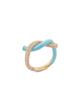 首图 - 点击放大 - BOOCHIER - 钻石点缀18K 黄金搪瓷绳结造型戒指