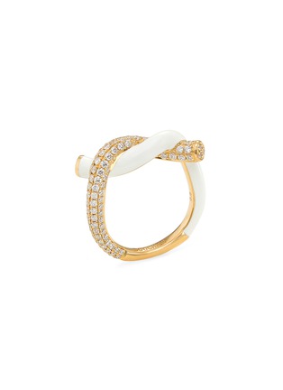 首图 - 点击放大 - BOOCHIER - 钻石点缀 18K 黄金搪瓷绳结造型戒指