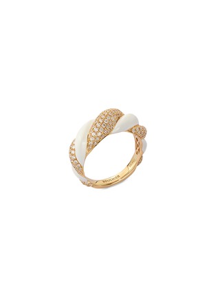 首图 - 点击放大 - BOOCHIER - 钻石点缀18K 黄金搪瓷绳结造型戒指