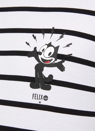 X FELIX THE CAT 印花条纹图案纯棉 T 恤展示图
