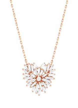 首图 - 点击放大 - SUZANNE KALAN - Diamond 18K Rose Gold Heart Shape Necklace