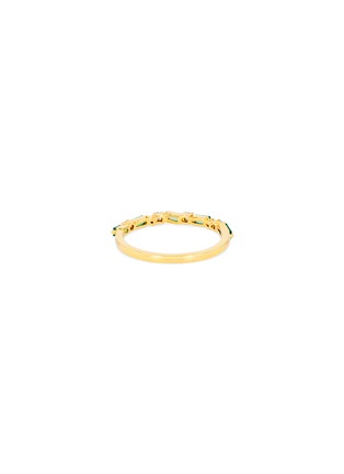 细节 - 点击放大 - SUZANNE KALAN - 18k Gold Diamond Emerald Half Eternity Ring