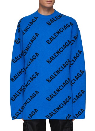 首图 - 点击放大 - BALENCIAGA - ALLOVER LOGO 混羊毛针织衫