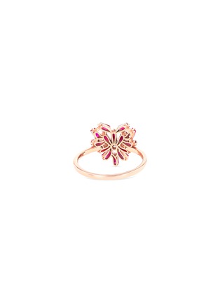 细节 - 点击放大 - SUZANNE KALAN - FIREWORKS 钻石红宝石点缀 18K 玫瑰金心形造型戒指