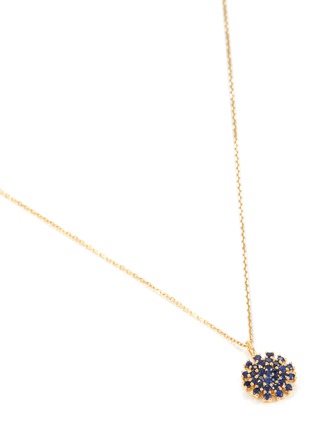 细节 - 点击放大 - YI COLLECTION - 蓝宝石点缀花朵造型吊坠18K黄金项链