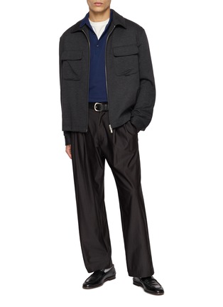 模特儿示范图 - 点击放大 - JOHN SMEDLEY - Bradwell Sea Island Cotton Polo