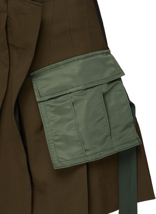  - SACAI - 软壳口袋拼贴混羊毛褶裥半裙