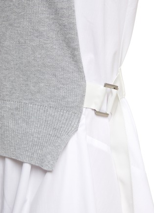  - SACAI - 针织衫拼接短袖衬衫式连衣裙
