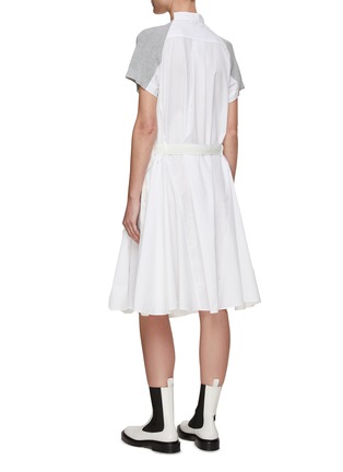 背面 - 点击放大 - SACAI - 针织衫拼接短袖衬衫式连衣裙